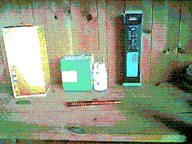 Test-photo Bayer-dithered to EGA colors, with shifted matrices