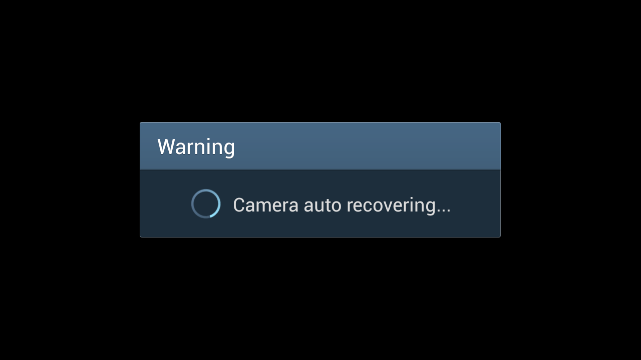 Screenshot: Warning, auto-recovering!