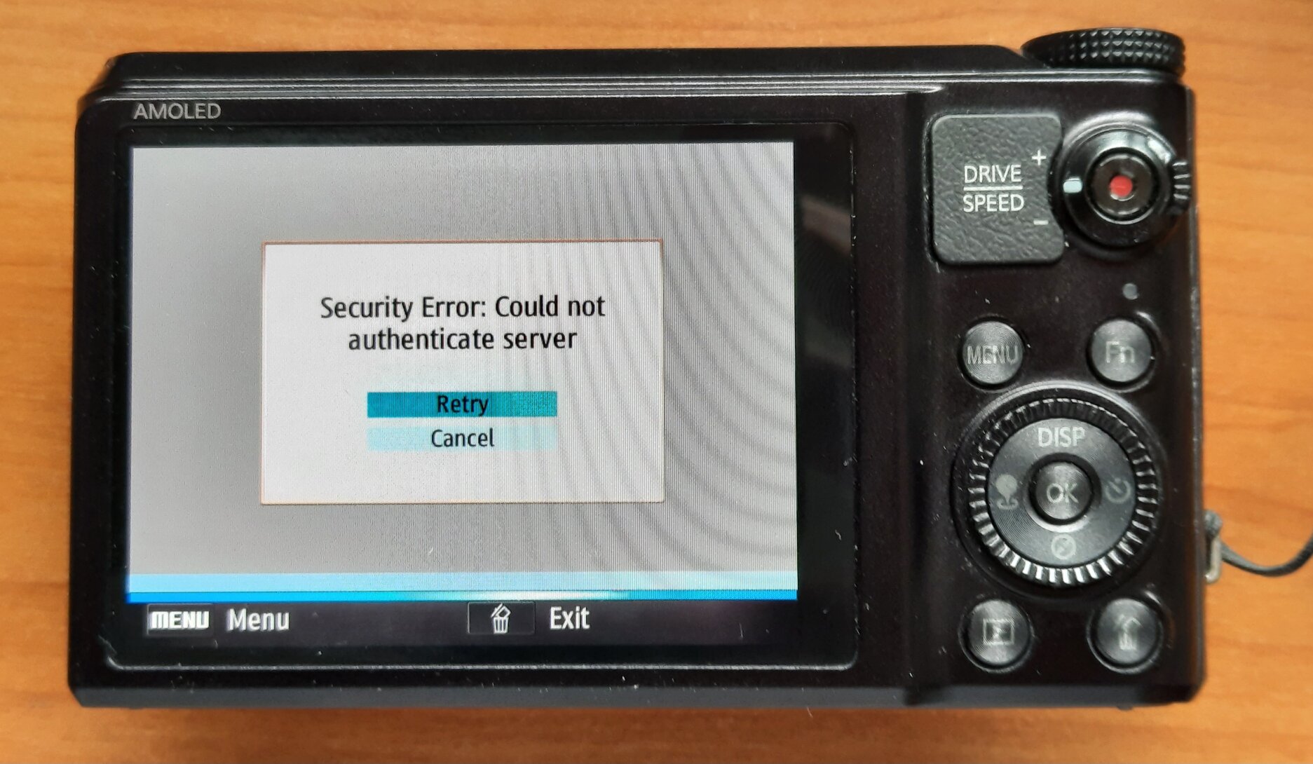 WB850F showing an SSL error