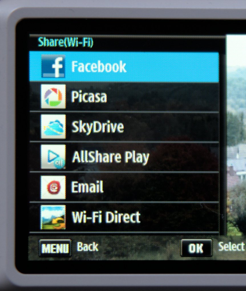 DV150F photo upload menu