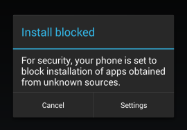 Figure 3: Android Security Settings