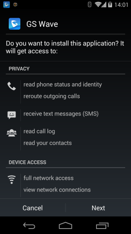 Figure 5: Installation of Malicious App
